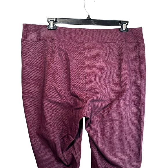 Erica Taylor Plus Size 3X Jacquard Textured Straight Pull On Pants Burgundy - Picture 5 of 9